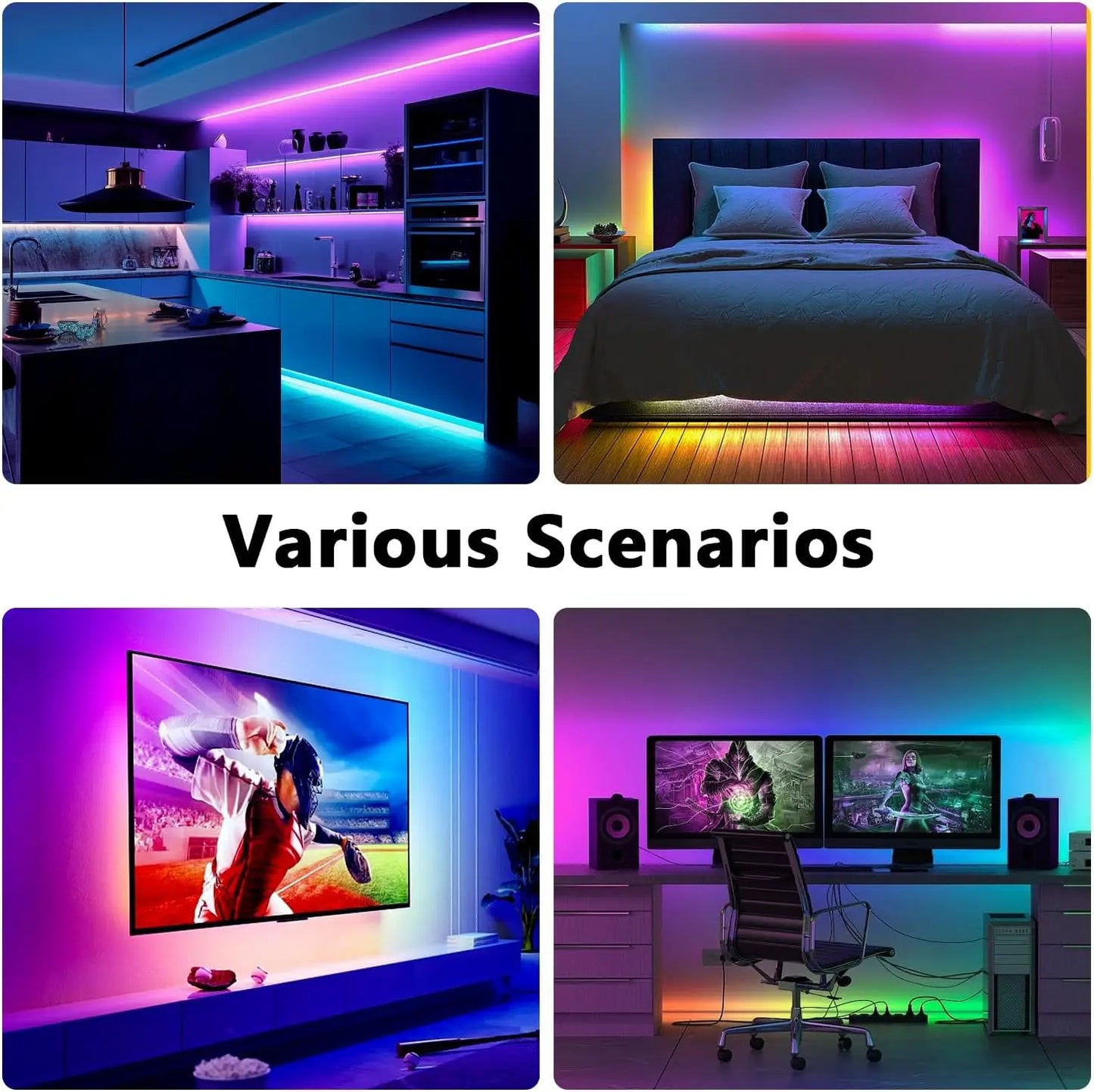 RGB 5050 USB LED Strip Lights | App & Remote Control