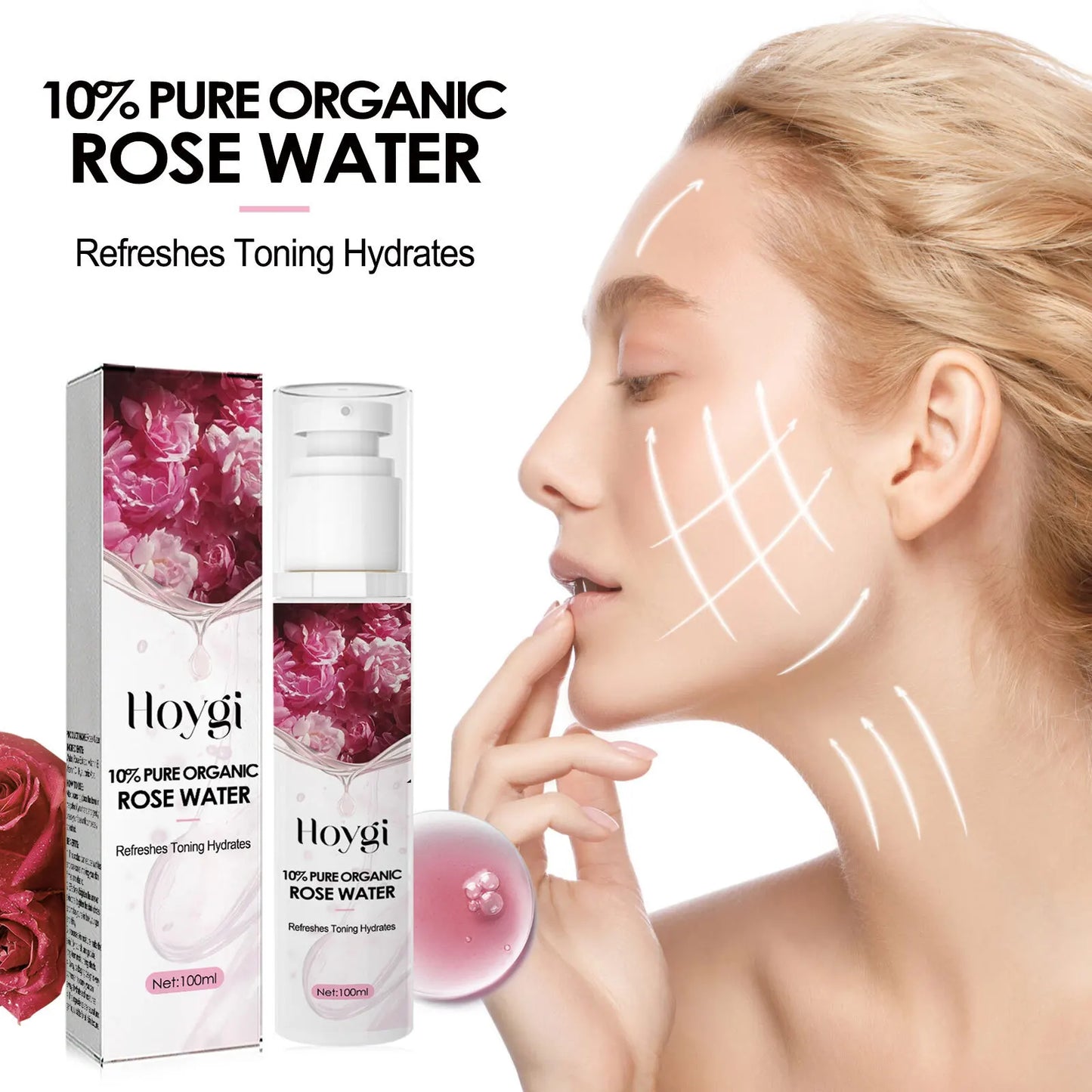Rose Water Nourishing Shrink Pore Repair Sensitive Skin Oil Control Improve Dullness Skin Care Toner Soothing Moisturizing Serum Peaceful Pleasures Health and Wellness