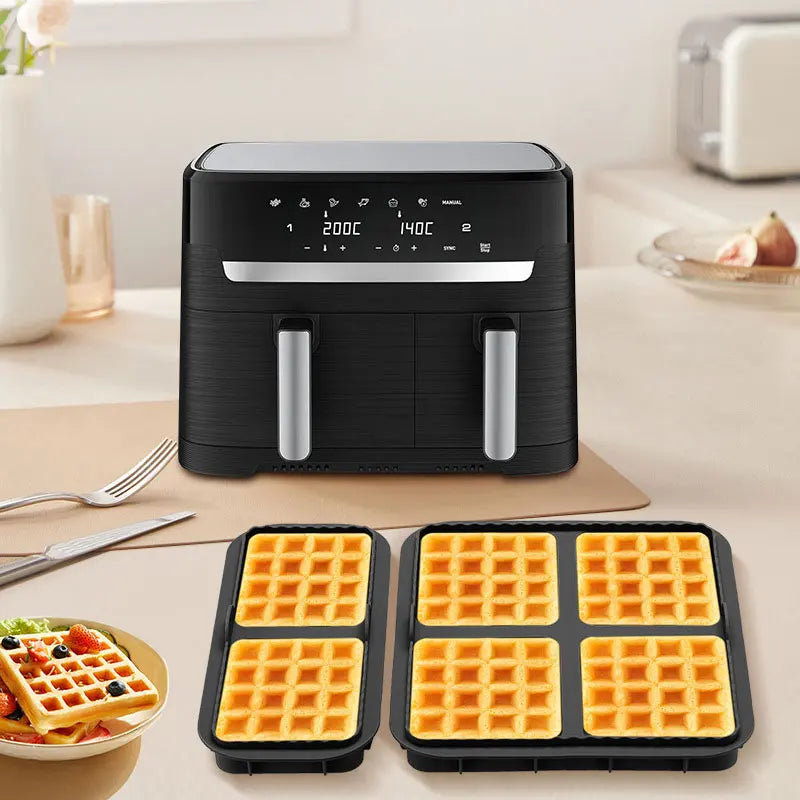 Silicone Air Fryer Biscuit & Waffle Mold Set – Non-Stick Tray