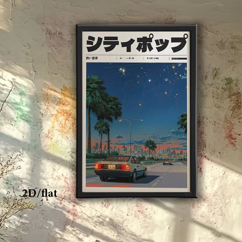 Vintage Anime Retro Japanese Y2K Canvas Wall Art Print Poster