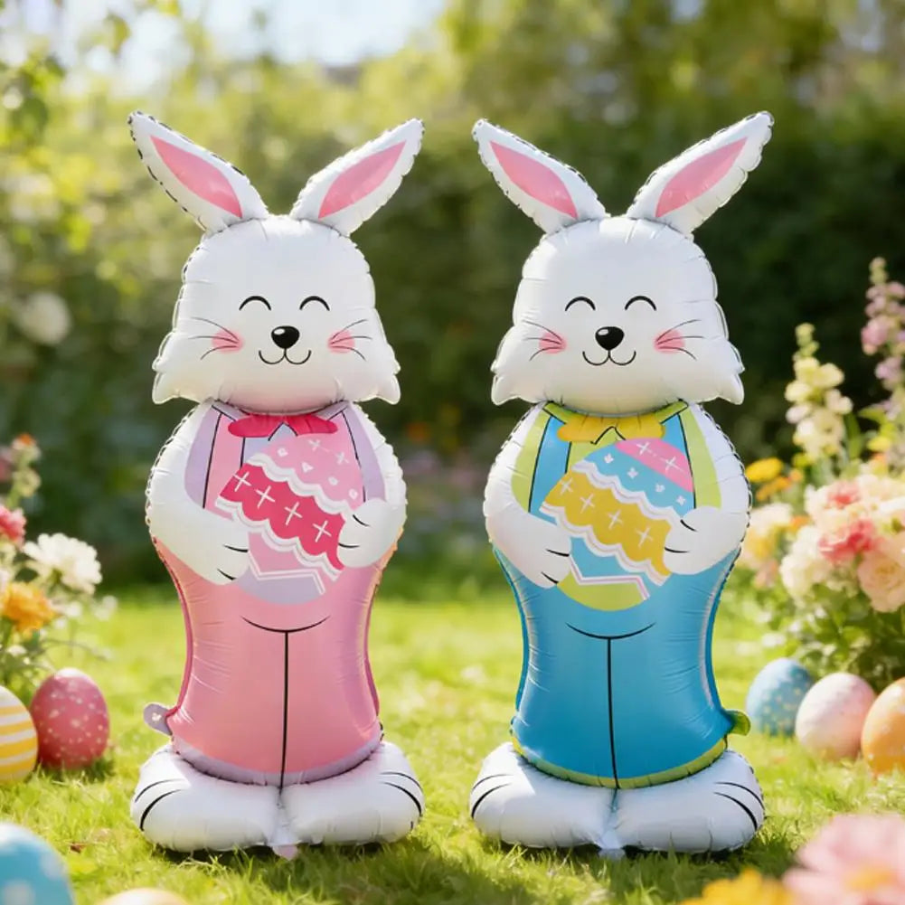 Aluminum Film Easter Balloon with Standing Base, Rabbit Chicken Carrot Shape for Birthday Party Holiday Home Decor Supplies Peaceful Pleasures Health and Wellness