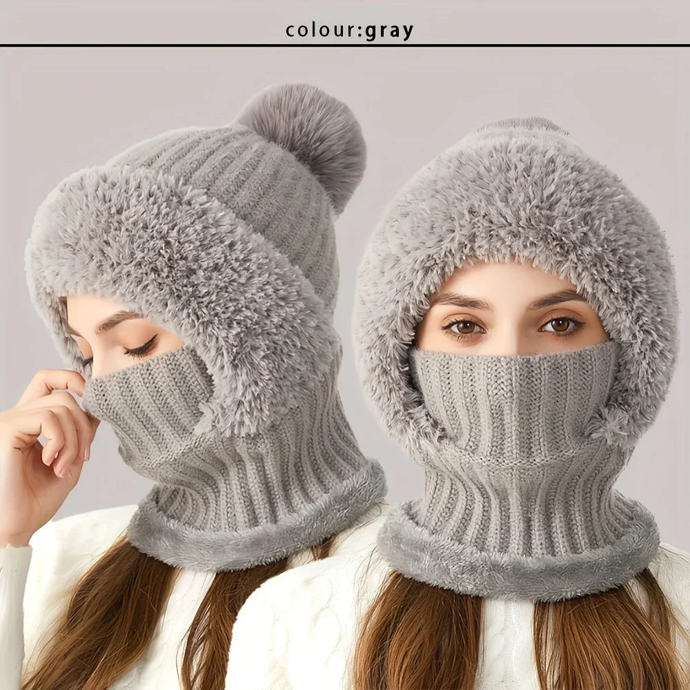 Knitted Balaclava Hat Scarf Mask – Windproof Full Face Winter Cap
