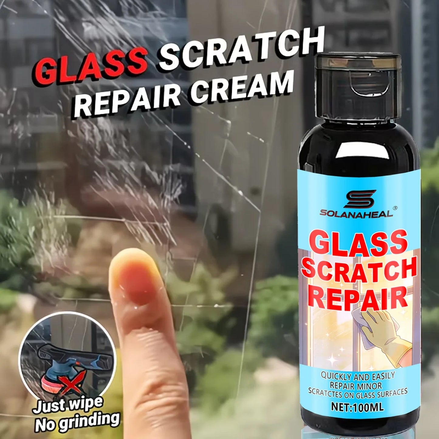100ml Glass Scratch Remover – Auto & Mirror Repair Kit
