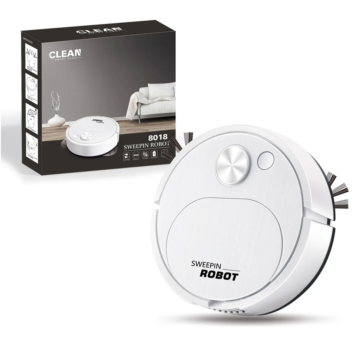3-in-1 Mini Robot Vacuum Cleaner – 1800Pa Sweep, Mop & Vac