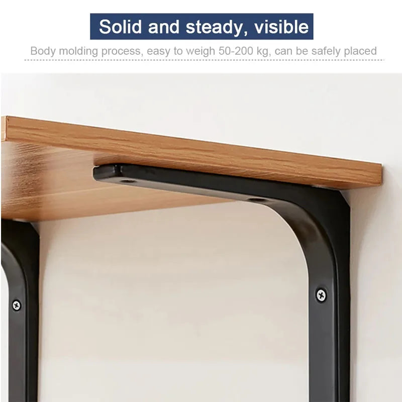 Heavy-Duty Floating Shelf Brackets | Black & White Steel