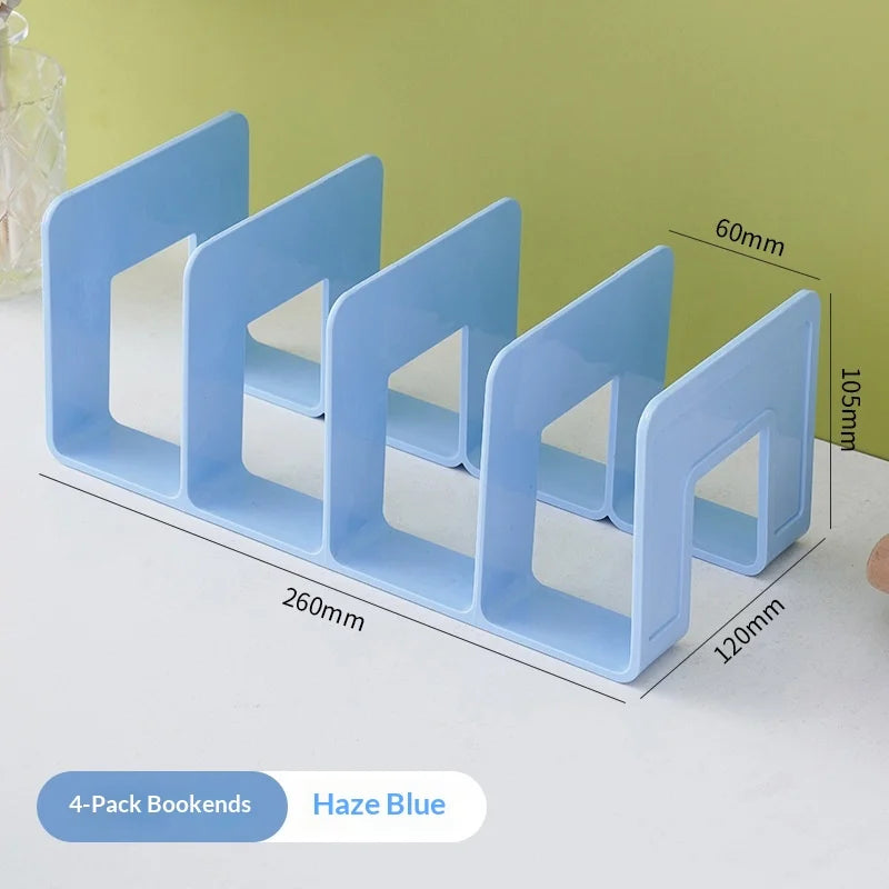 Modern Transparent Acrylic Bookend Desk Organizer for Student Dorm Lightweight Stackable Clear File Holder Desk Organization Peaceful Pleasures Health and Wellness Blue