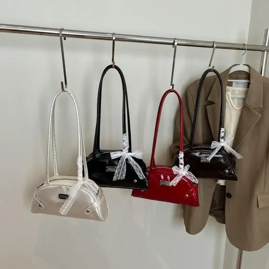 Women's PU Leather Bow Tote Underarm Shoulder Handbag Shoulder Handbag Oasis Select