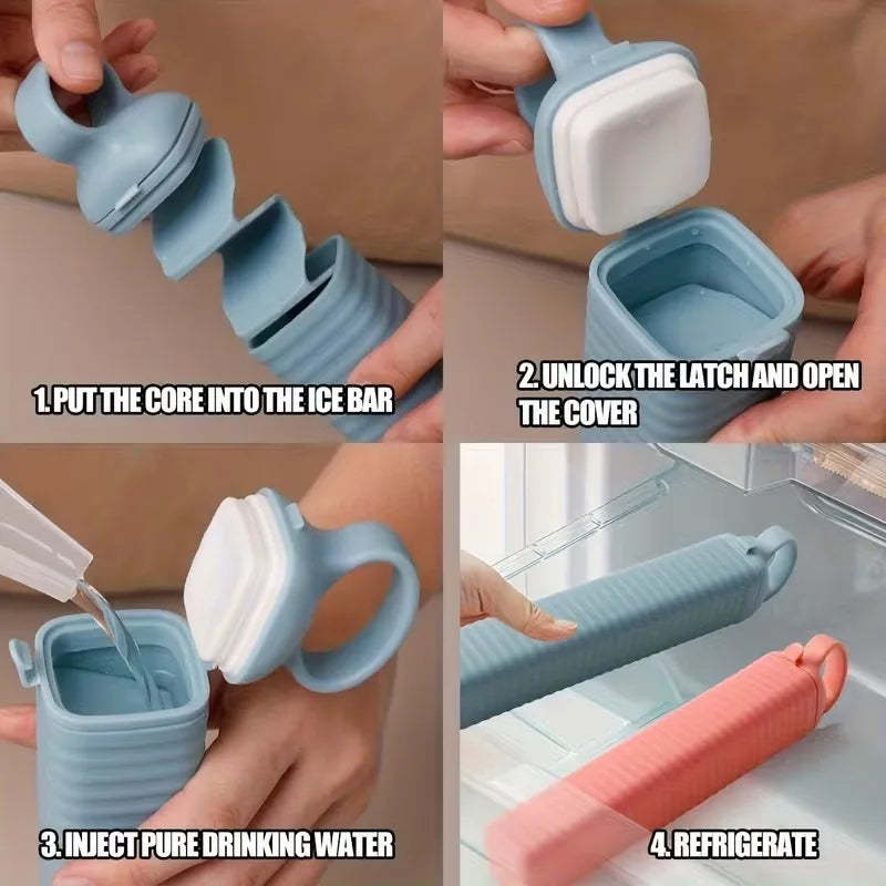 Strip Ice Cube Mold Press-Release | Quick Freeze DIY Ice Tray
