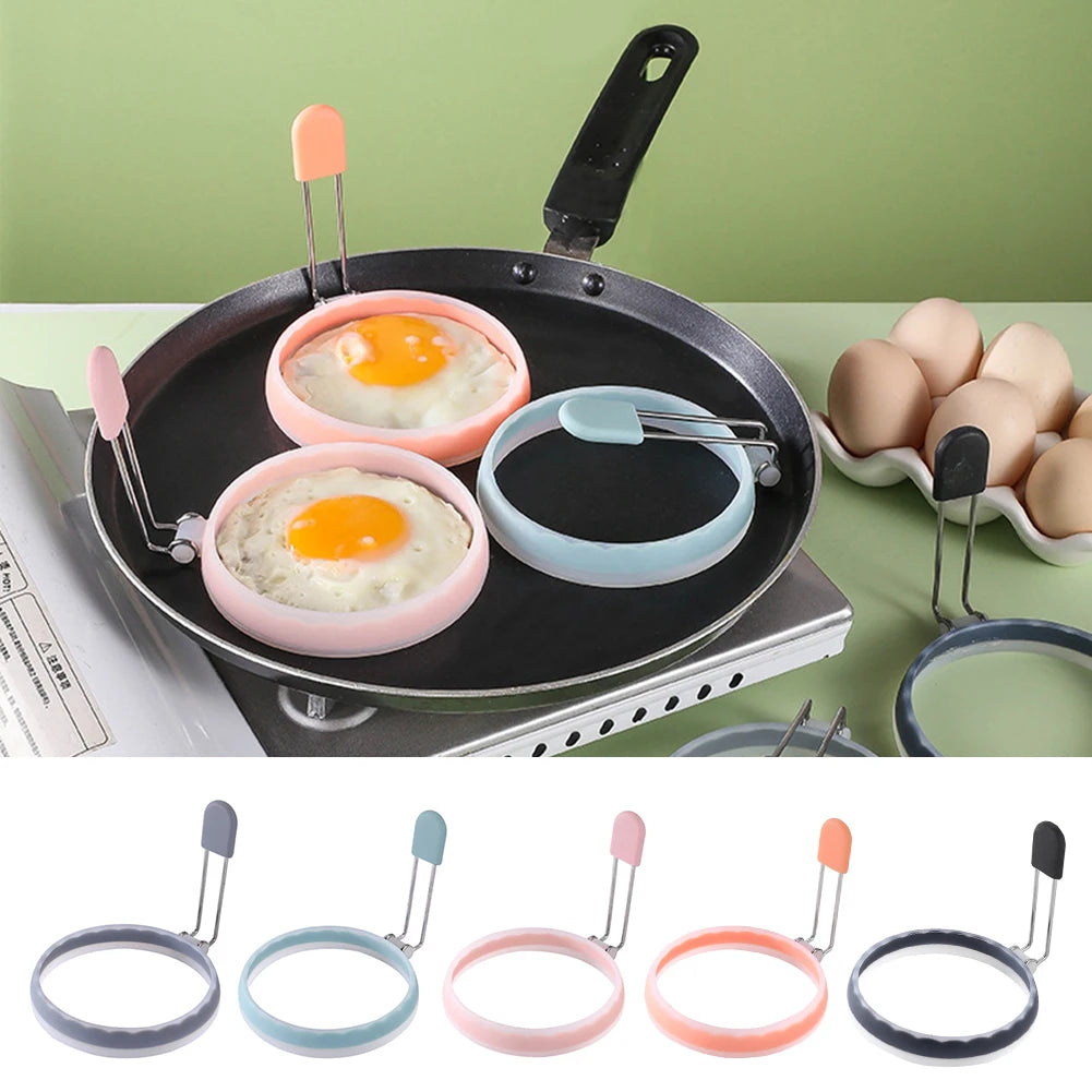 New Silicone Nylon Egg Ring Round Omelette Burger Patty Mold Translucent Frying Baking Practical Tool Sense of Ritual Egg Ring Peaceful Pleasures Health and Wellness