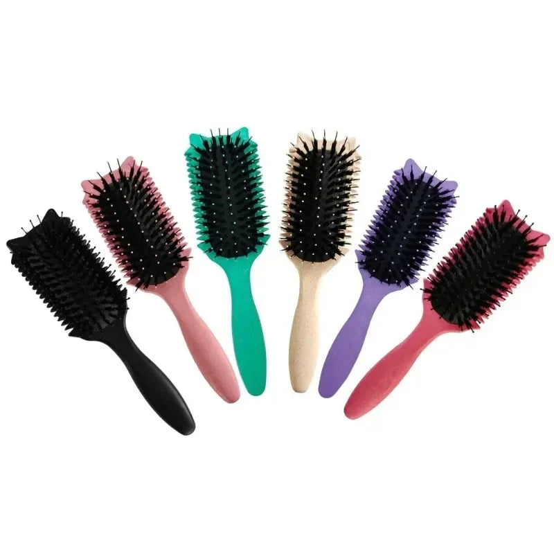 Boar Bristle Curl Defining Brush – Detangling Styling Comb