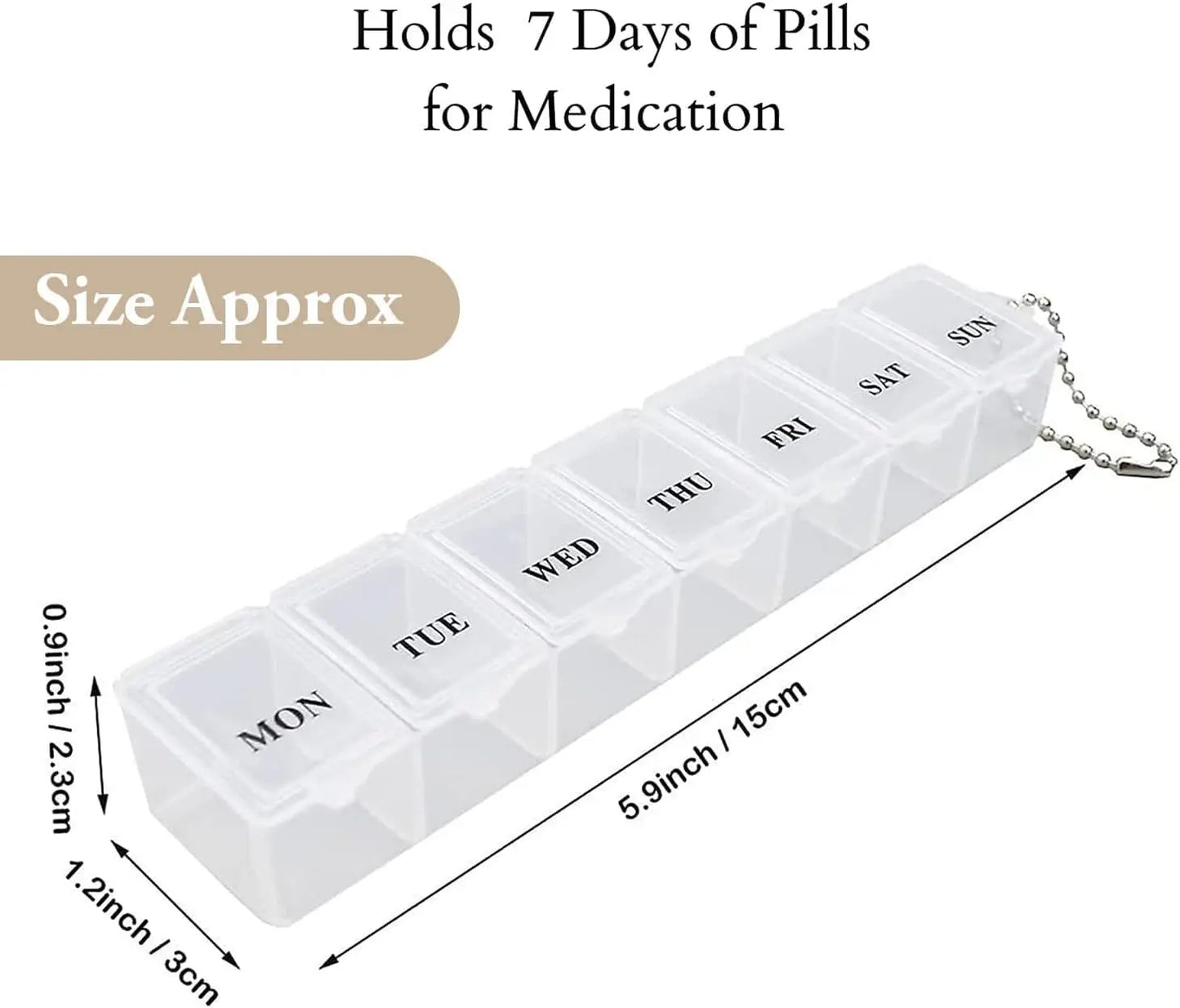 Weekly Pill Organizer, Large 7 Day Pill Box, Daily Vitamin Case Medicine Box,Pill Containers for Medicine Supplements Fish Oil Peaceful Pleasures Health and Wellness