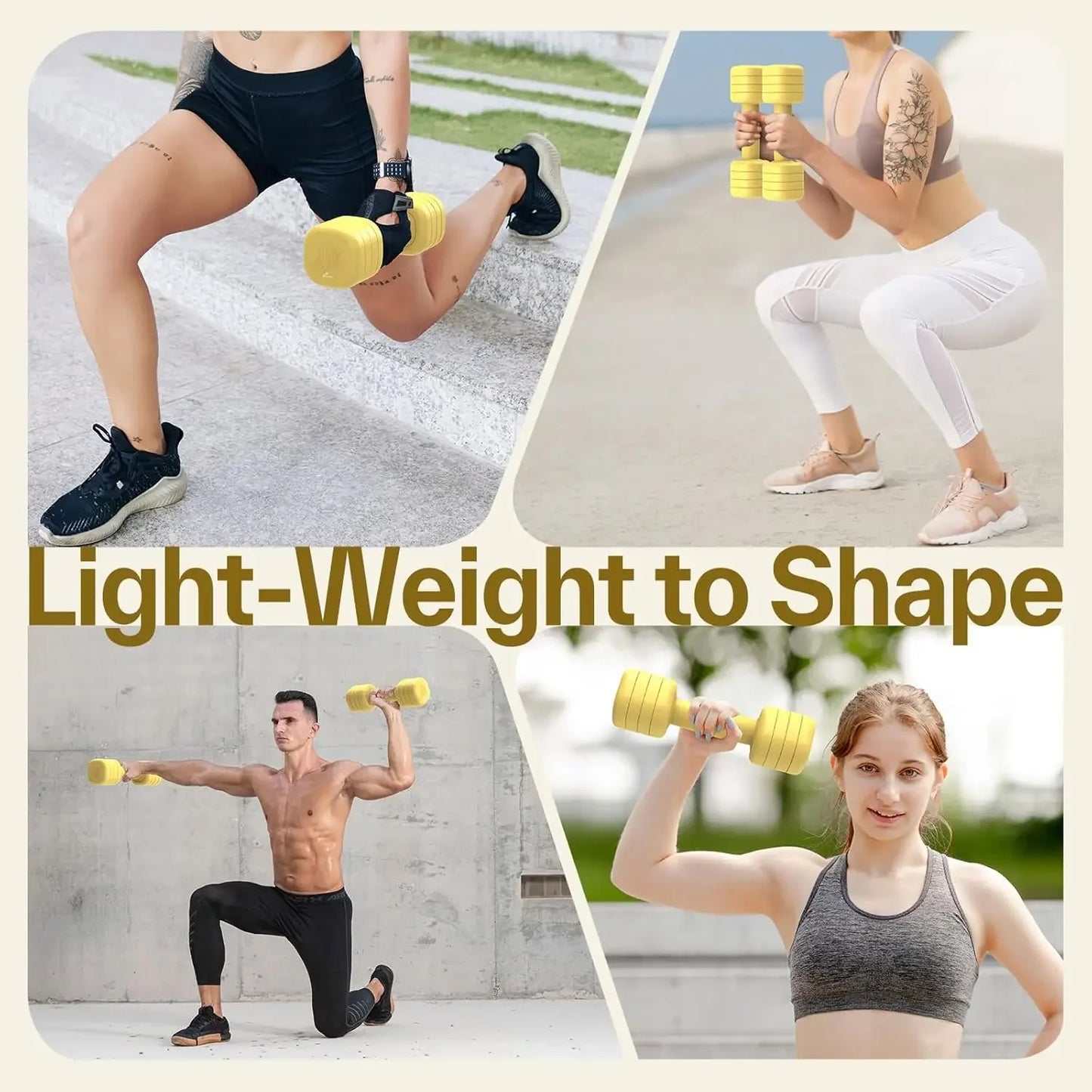 Adjustable Dumbbell Set: 4-in-1 Free Weights for Home Workouts, Soft Rubber Handle, 2lb to 5lb Each Peaceful Pleasures Health and Wellness
