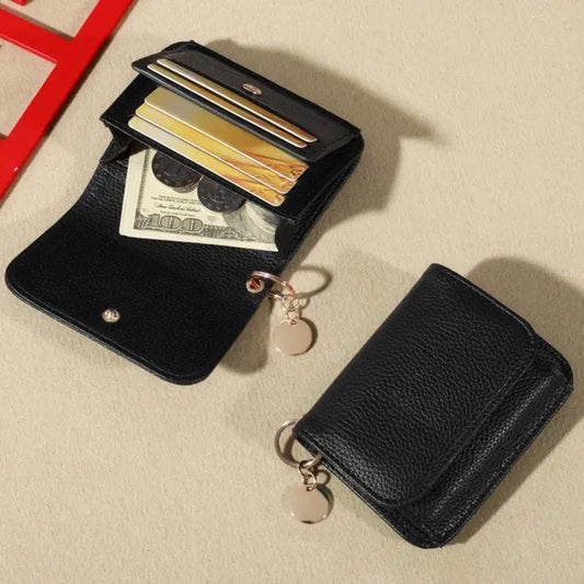 Folding Short Wallet for Women Simple Solid Color Coin Purse Credit Card Holder Cute Multifunctional Ladies Wallet Peaceful Pleasures Health and Wellness