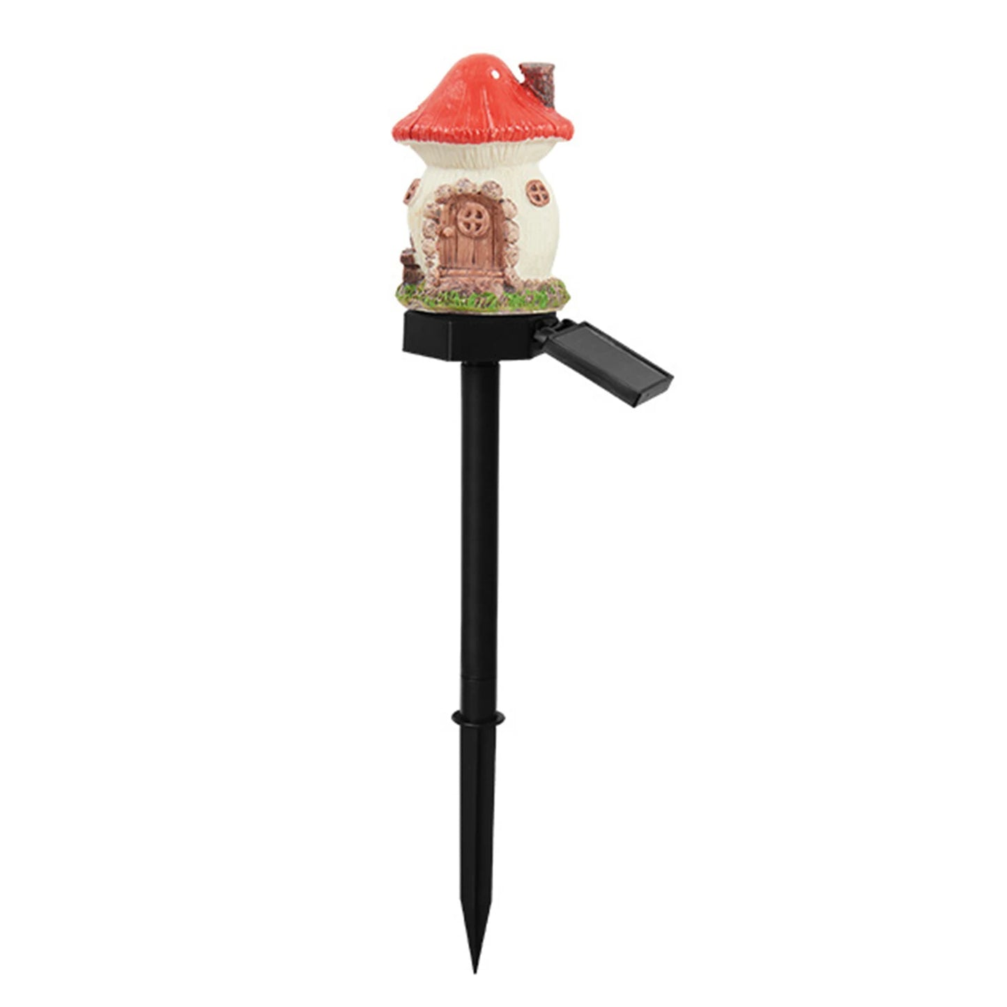 Solar-Powered Resin Lamps Weather-Proof Waterproof Landscape Lighting Mushroom House Statue Lawn Lights For Garden Decoration Peaceful Pleasures Health and Wellness C
