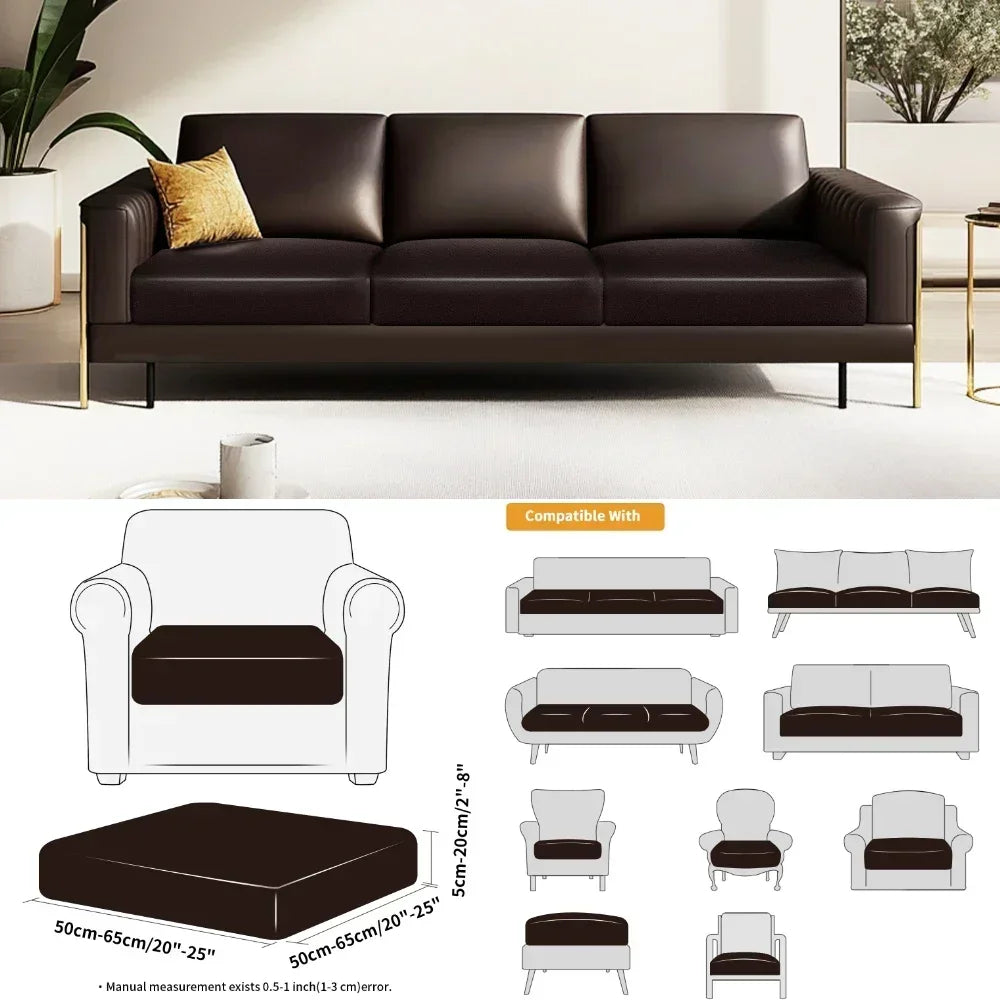 PU Leather Waterproof Sofa Seat Cushion Cover Elastic Chair Settee Seats Furniture Protector For Home Living Room Pets Kids Peaceful Pleasures Health and Wellness
