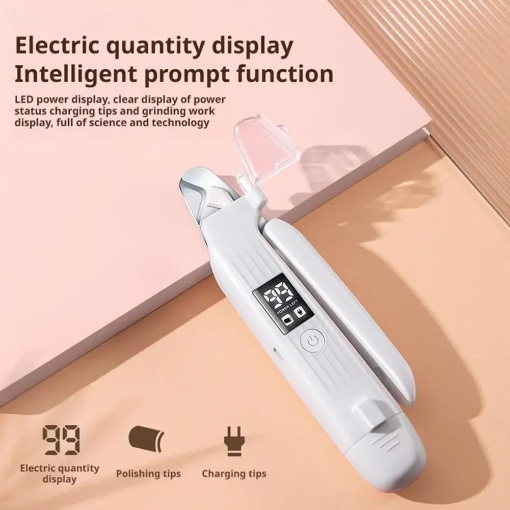 Pet Nail Clipper Trimmer with LED Light USB Rechargeable Electric Nail Clipper Display Nail Grinder Prevent Injury Low Noise Peaceful Pleasures Health and Wellness