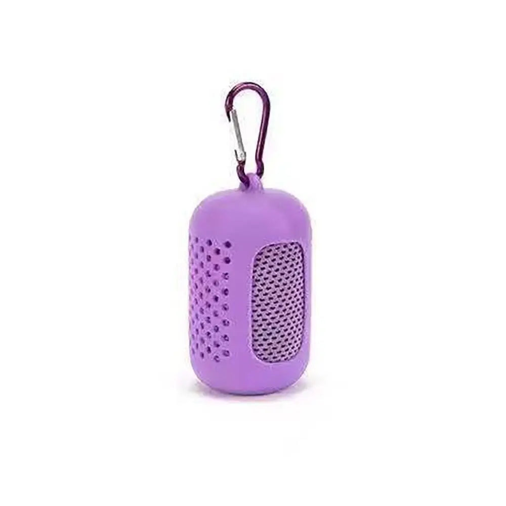 Mini Quick Dry Fitness Cool Towel Portable Microfiber Silica Gel Sports Quick Dry Cool Towel Towel Silicone Bag Sports Peaceful Pleasures Health and Wellness Purple