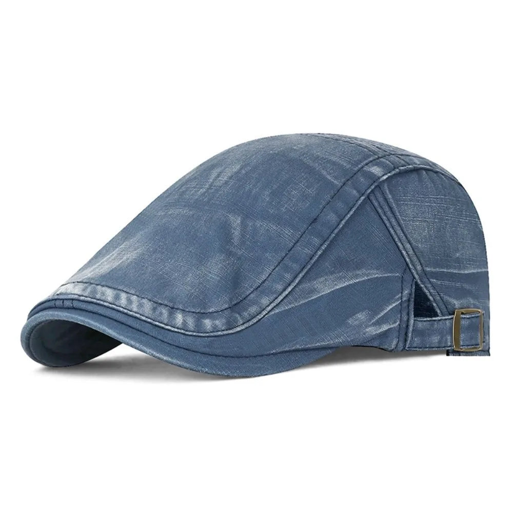 Retro Washed Cotton Beret Newsboy Hat – Adjustable Unisex Cap