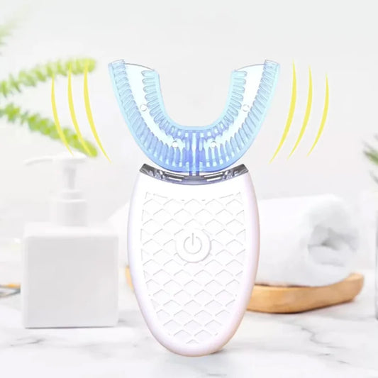 Waterproof 360u type electric toothbrush for adults, ultrasonic nylon brush head, oral cleaning tool, USB charging Peaceful Pleasures Health and Wellness