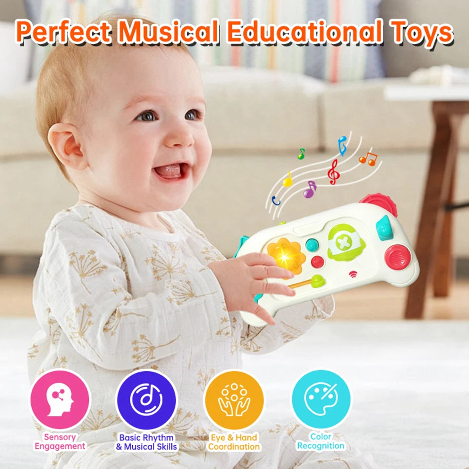 Baby Simulation Game Console Toys Music&lights Mini Finger Action