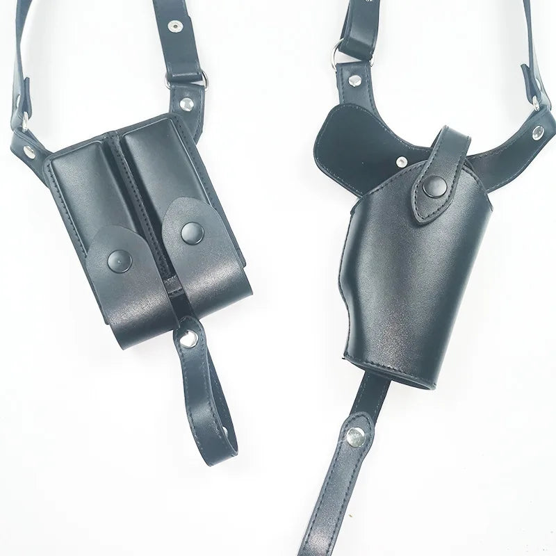 Concealed tactical hunting underarm holster PU Leather Gun 1911 Glock 17 19 31 Holster with Double Magazine Pouch Peaceful Pleasures Health and Wellness