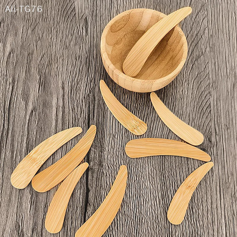 10-Pc Bamboo Spatula Spoon Set – DIY Face Mask Beauty Tools
