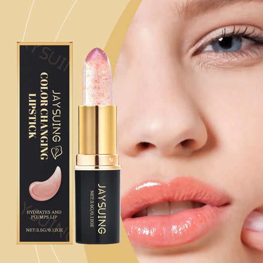 Jaysuing Color Changing Glitter Lip Balm | Hydrating Jelly Lip Gloss Glitter Jelly Lip Balm Peaceful Pleasures Health and Wellness