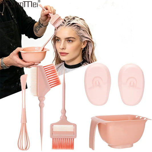 5pcs/set Hair Dye Kit Hair Dye Tools Hairdressing Styling Accessories With Hair Dye Color Mixer Hair Dye Brush Bowl Salon Hair Peaceful Pleasures Health and Wellness