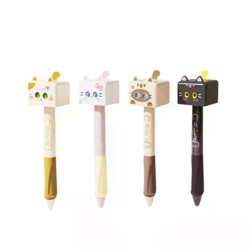 Cute Cat Gel Pens 0.5mm Black Ink | School & Office Pack