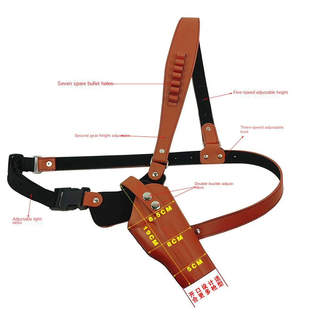 Gun Shoulder Holster PU Leather Adjustable Strap Universal Pistol Holsters Concealed Tactically Underarm Holsters Handgun Carry Peaceful Pleasures Health and Wellness