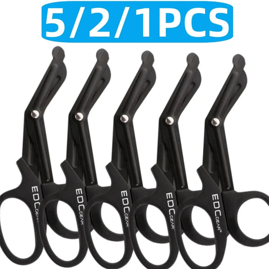 5/2/1PCS Medical Rescue Scissors Plastic Handle Stainless Steel Wound Gauze First Aid Scissors Practical Outdoor Nurse Scissor Peaceful Pleasures Health and Wellness