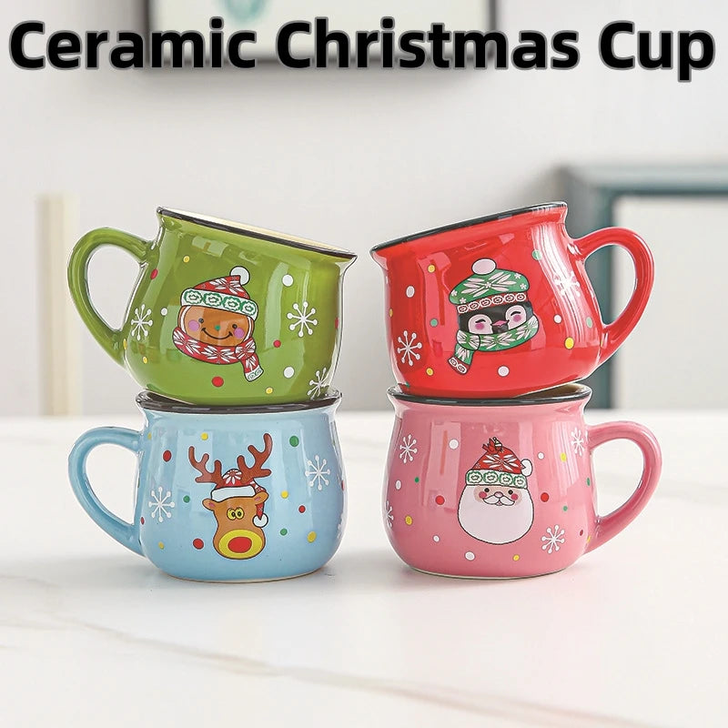 Ceramic Mousse Cup Cartoon Santa Claus Bakery Dessert Mug High-temperature Resistant Coffee Breakfast Cup Children's Water Mug Peaceful Pleasures Health and Wellness
