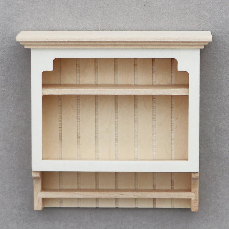 1:12 Dollhouse Miniature Wooden Wall Storage Rack | Kitchen Shelf Dollhouse Miniature Peaceful Pleasures Health and Wellness
