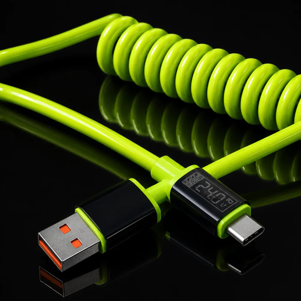 240W Retractable USB-C Fast Charge Cable | iPhone & Samsung
