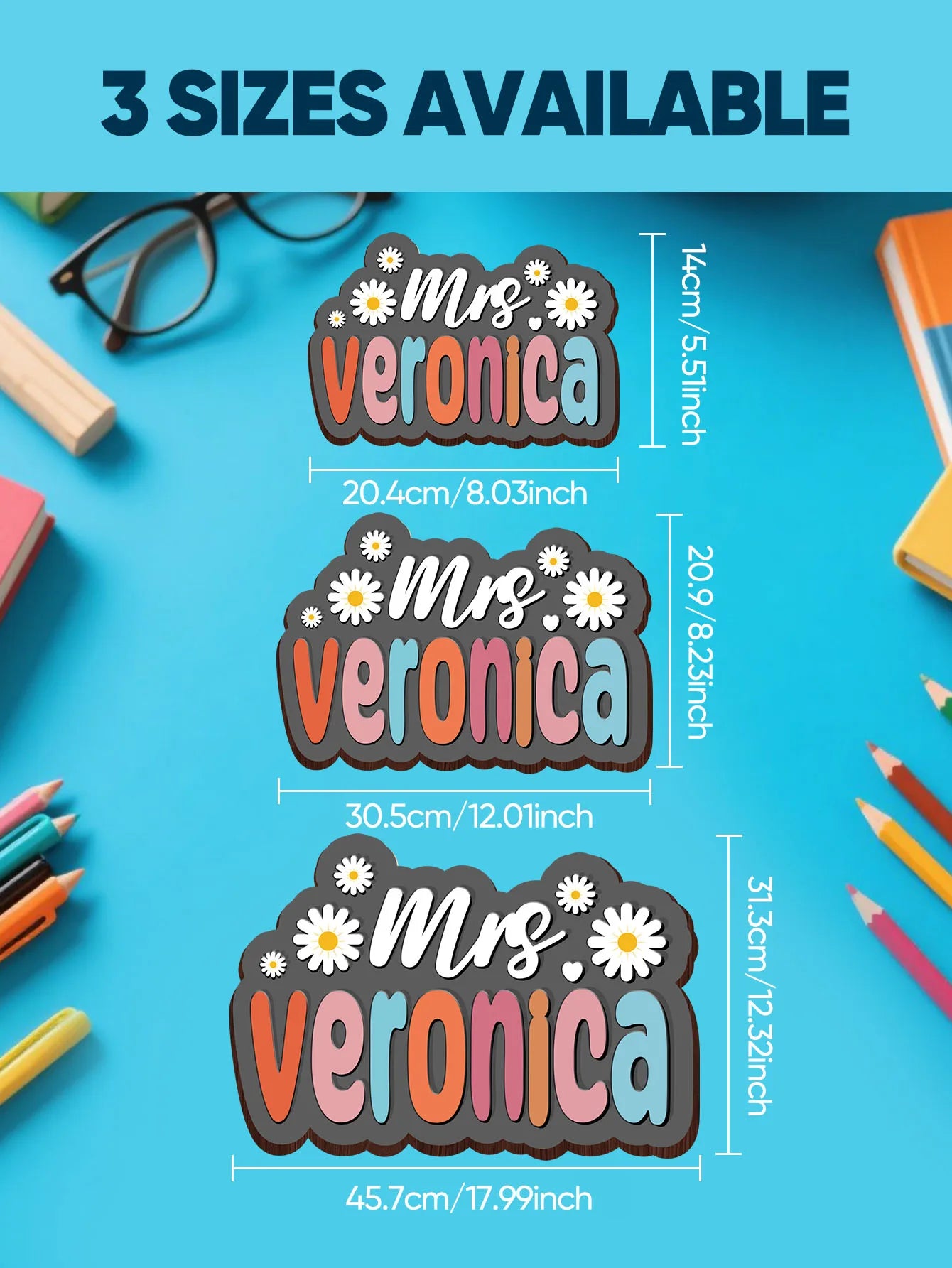 Custom Wooden Name Sign Personalized Teacher Appreciation Gift Back to School Door Decor Classroom Office Home Hanging Plaque Peaceful Pleasures Health and Wellness
