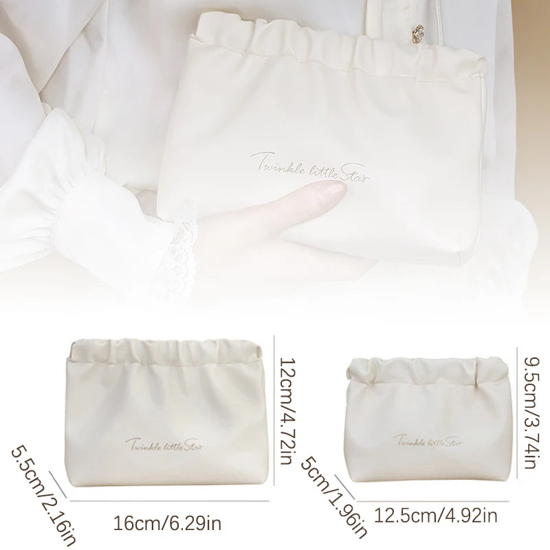 Vegan Leather Travel Makeup Bag | PU Cosmetic Pouch Women