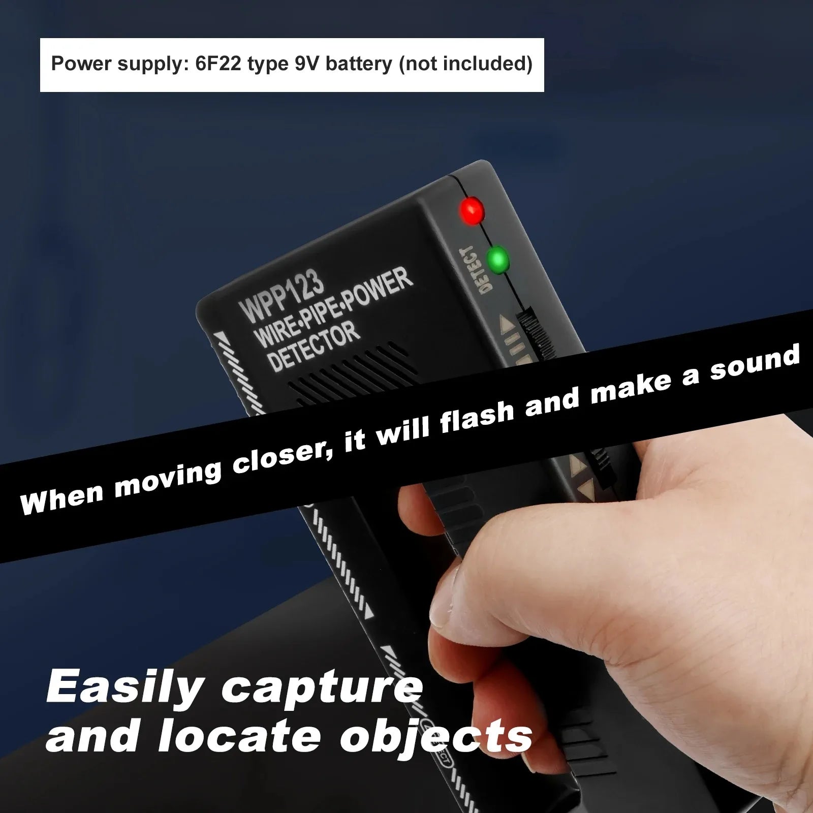 Handheld High Sensitivity Metal Detector Wall Scanner AC Wire Finder Pointer Alert Visual Alarm for Construction Electrician Peaceful Pleasures Health and Wellness