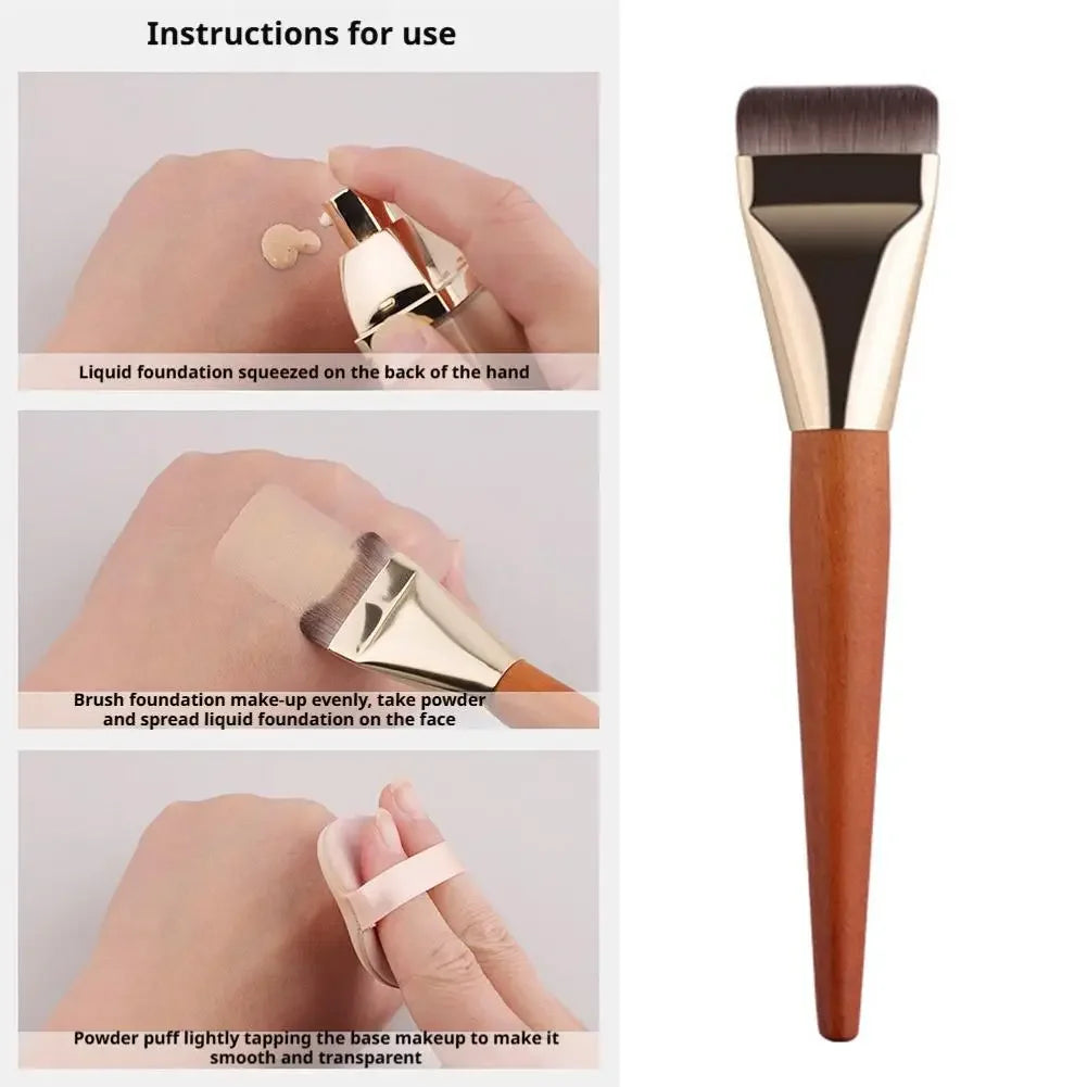 Flat Foundation Brush for Liquid makeup, Ultra Thin Face Makeup Flat Brush, Angled Makeup Brush for Blending Cream, Base Brush Peaceful Pleasures Health and Wellness