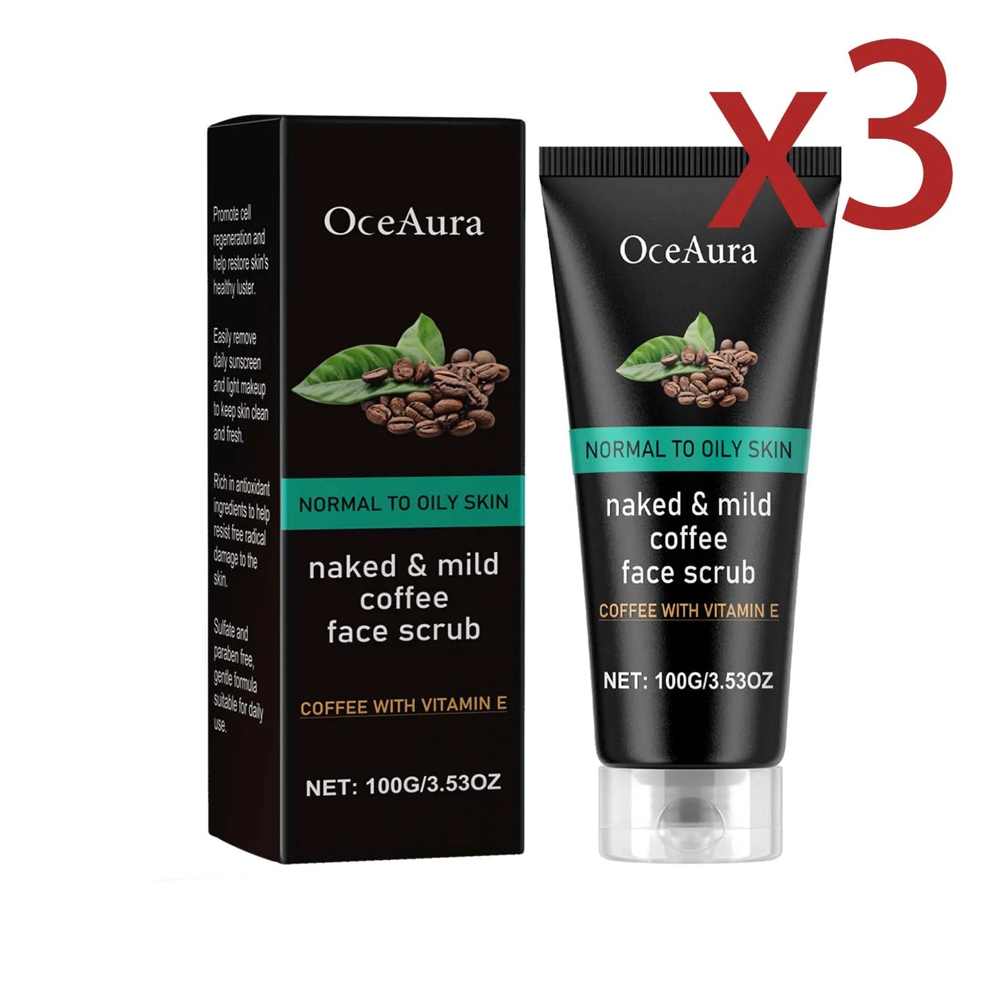 OceAura Coffee Exfoliating Facial Cleanser 100g | Clear Pores