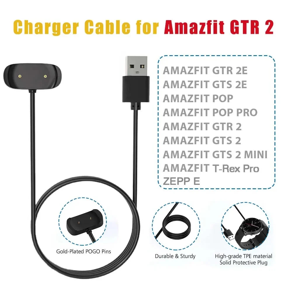 USB Charging Cable For Huami Amazfit T-Rex Pro GTS 2 Mini Adapter Chargers Cradle For GTS2 POP Zepp E GTR 2 2e Fast Charger Dock Peaceful Pleasures Health and Wellness