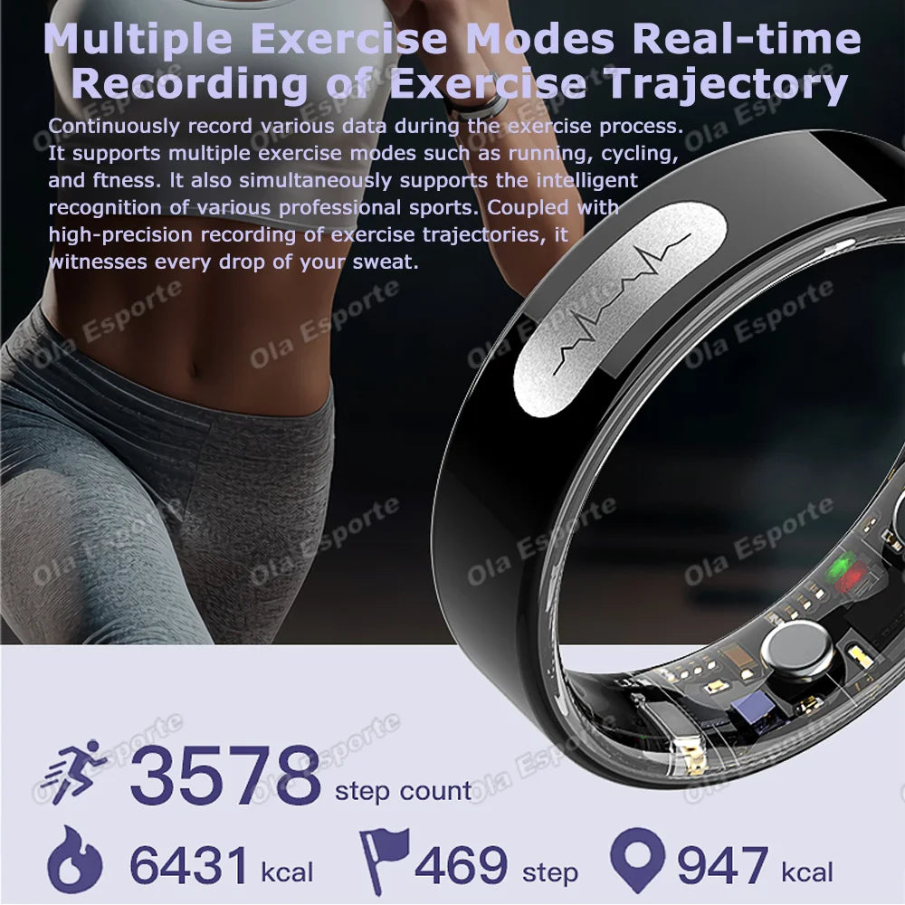 AI ECG Smart Ring – Heart Rate, Blood Pressure & Sleep Monitor