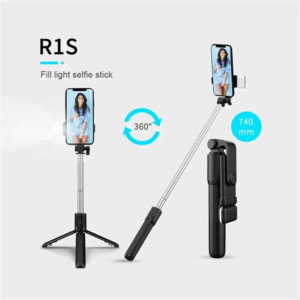 Selfie Stick Wireless Tripod Stand with Light Bluetooth Remote Extendable Tripod for iPhone Mobile Phone Live Streaming Peaceful Pleasures Health and Wellness