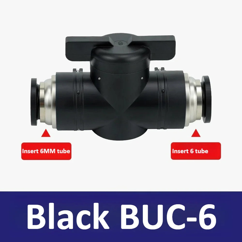 Pneumatic Ball Hand Valve Quick-Connect PU Air Pipe 4–12mm
