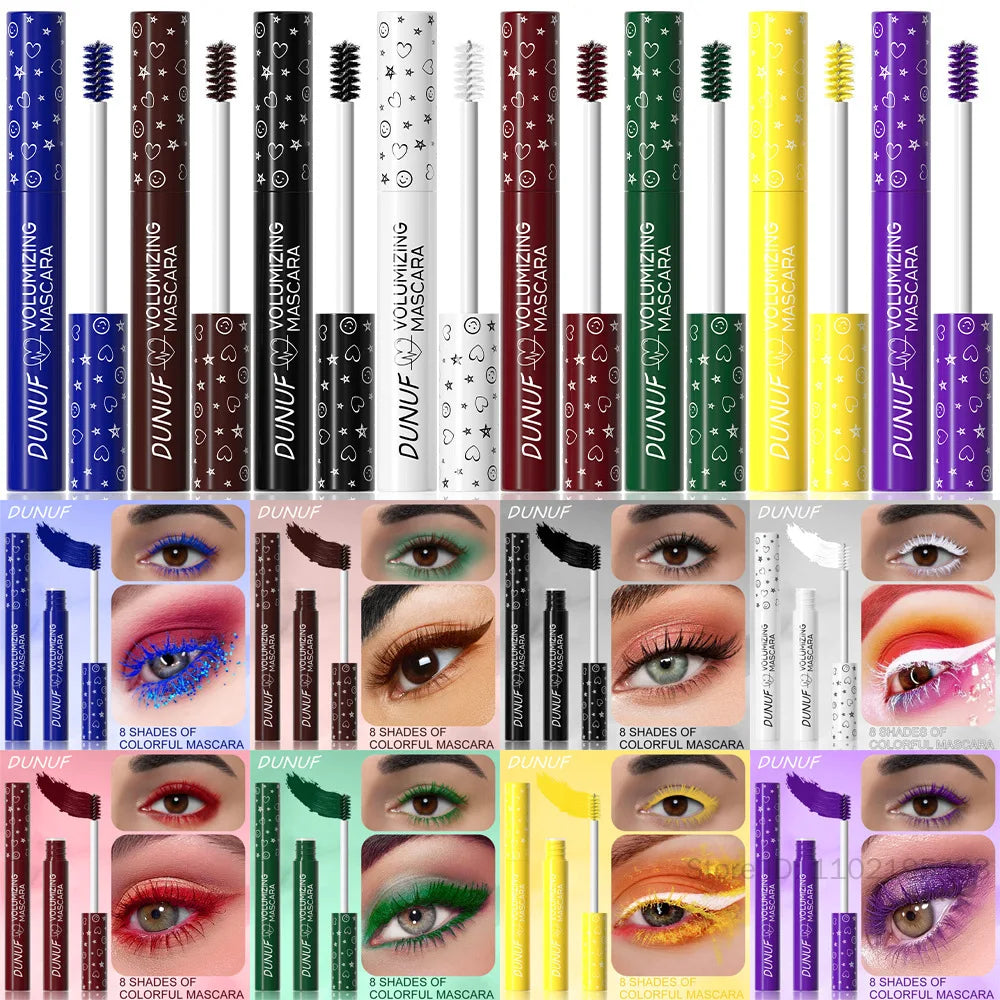 Colorful Waterproof Mascara – Green Blue Purple Curling & Lengthening