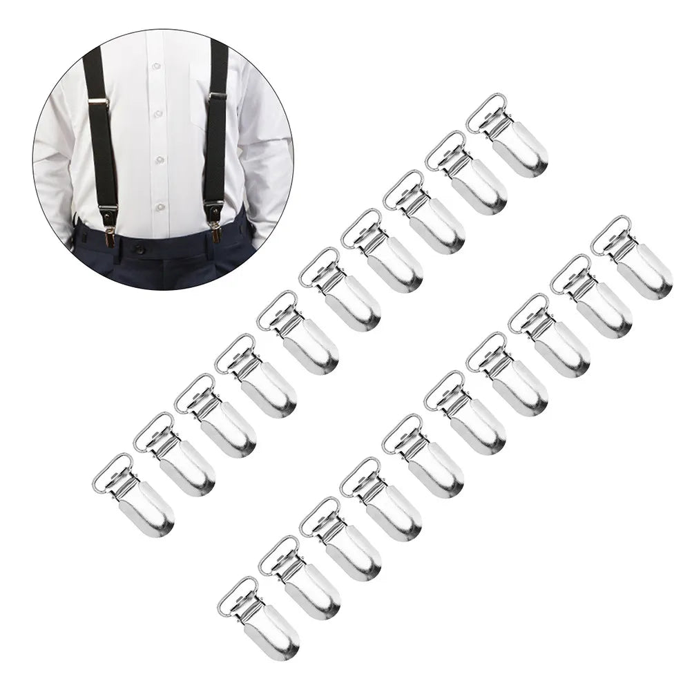 25Pcs Metal Suspender Clips Strong Iron Clips with Plastic Insert for Craft Holders DIY Garment Accessories Fasteners Peaceful Pleasures Health and Wellness