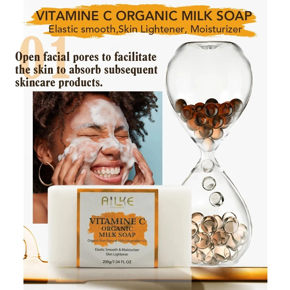 AILKE Vitamin C Organic Milk Soap Bar | Face & Body 200g