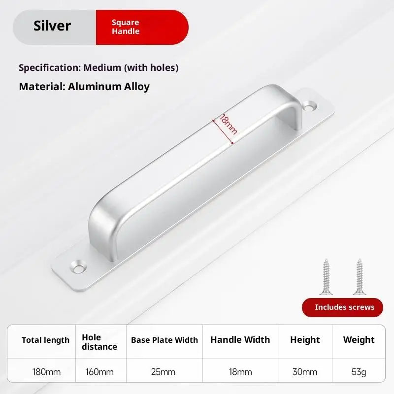 Drill-Free Adhesive Aluminum Door Handle for Sliding Doors