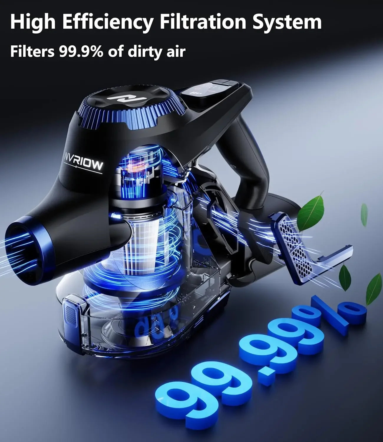 45Kpa Cordless Stick Vacuum, 80min Runtime, 1.5L Dust Cup, Lightweight for Carpet/Hardwood/Pet Hair/Car Peaceful Pleasures Health and Wellness