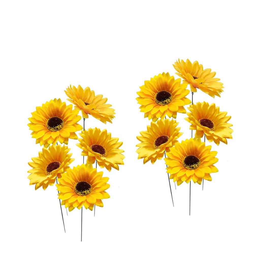 10pcs Colorful Metal Flower Garden Stakes | Decorative Ground Plugs