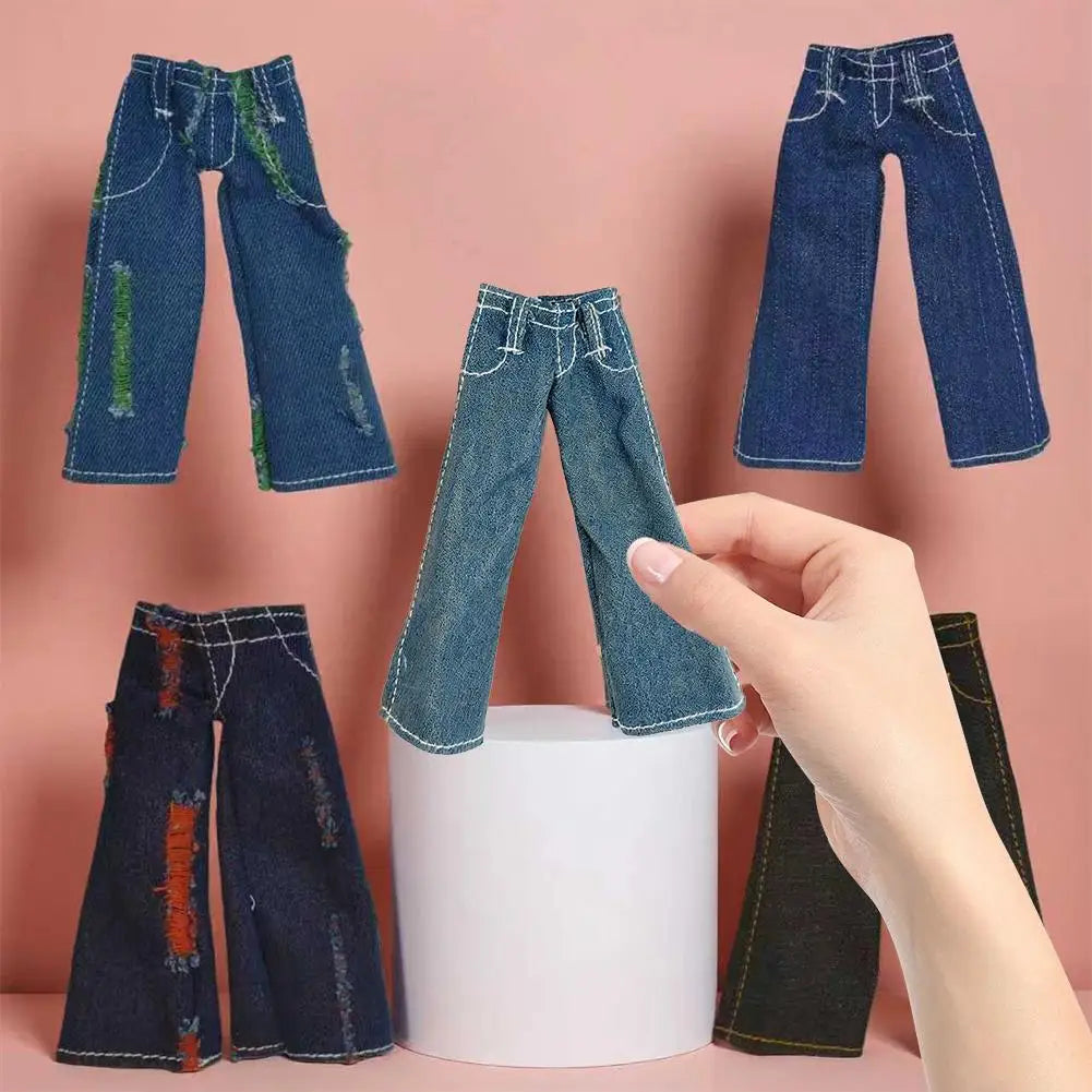 Babydoll Jeans Retro Loose Wide-leg Pants Fashion Cool Doll Clothes